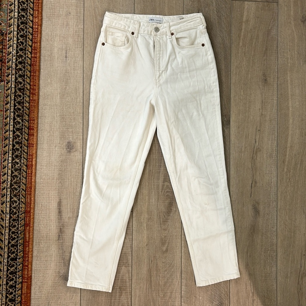 Zara straight leg ankle jeans high rise